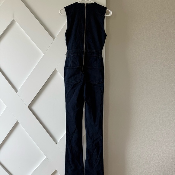 WEWOREWHAT CUTOUT SLIT STRETCH DENIM JUMPSUIT - Picture 11 of 12